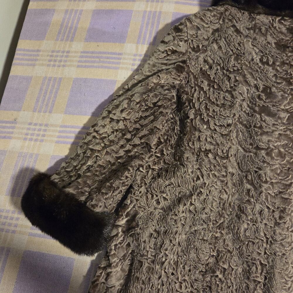 Vintage 40s 50s Rikes Dayton Persian Lamb Fur Mink Fur Collar Coat Penny Lane - Picture 16 of 16